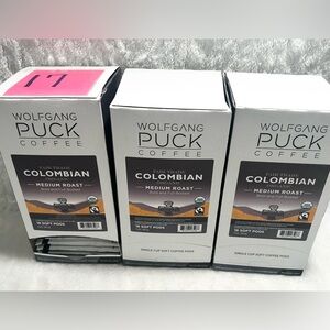 53 SOFT COMPOSTABLE PODS WOLFGANG PUCK COFFEE ORGANIC COLUMBIAN OPEN BOX